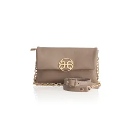 Clelia Mini Leather Shoulder Bag - Taupe