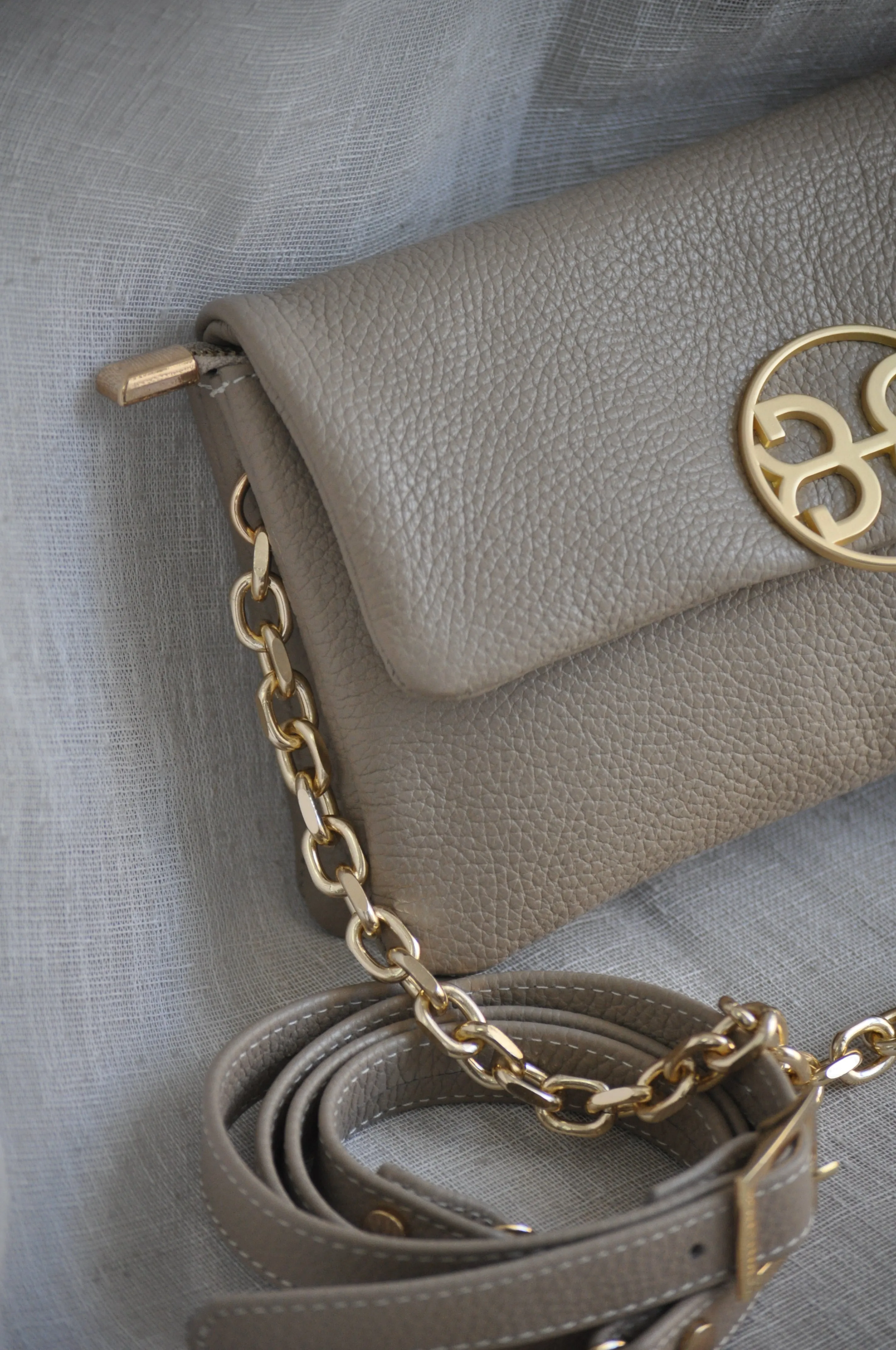 Clelia Mini Leather Shoulder Bag - Taupe
