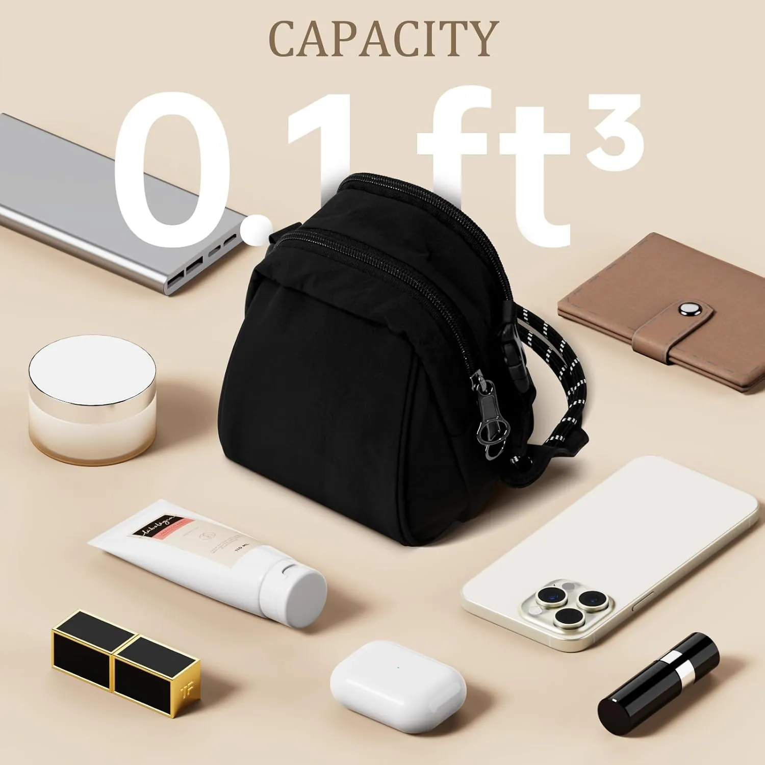 Crossbody Bag Sling Purse for Women Men Girls, Multi Position Cute Handbag Mini Clutch Purse with Zipper Closure