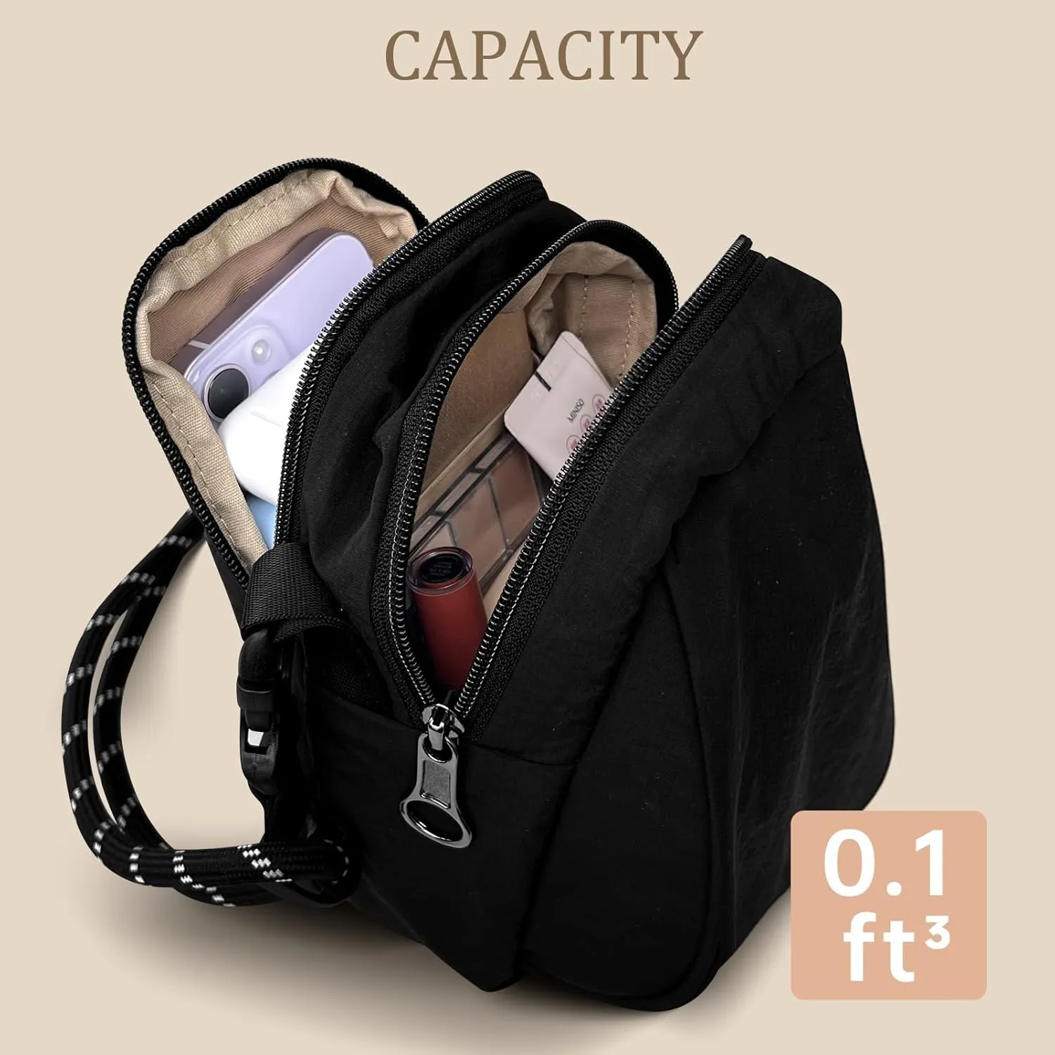 Crossbody Bag Sling Purse for Women Men Girls, Multi Position Cute Handbag Mini Clutch Purse with Zipper Closure