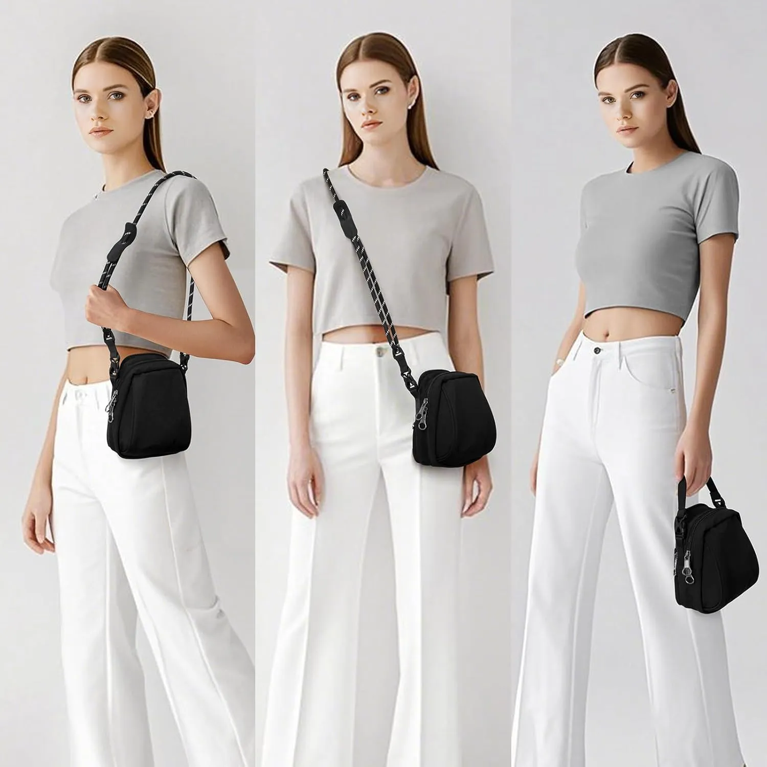 Crossbody Bag Sling Purse for Women Men Girls, Multi Position Cute Handbag Mini Clutch Purse with Zipper Closure
