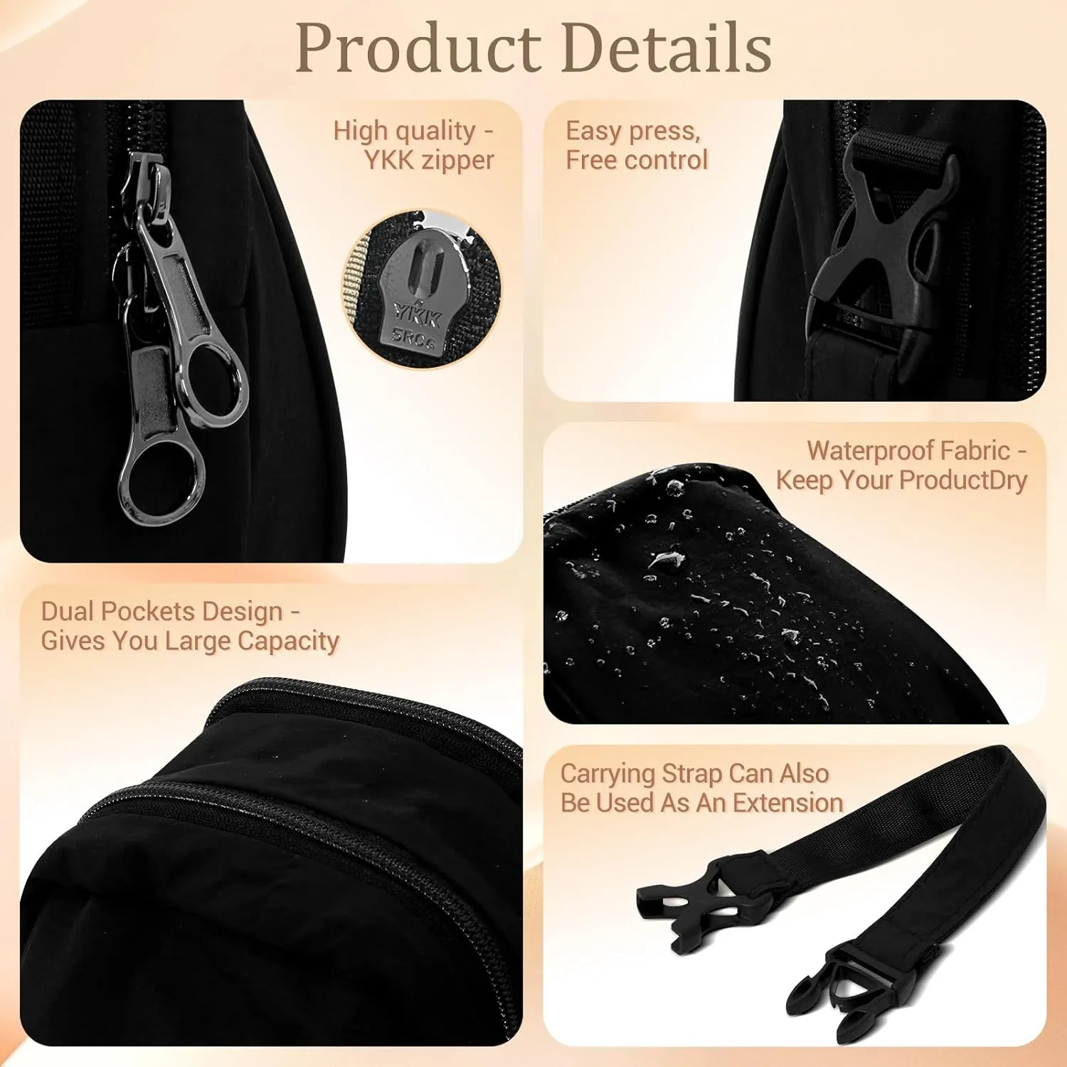 Crossbody Bag Sling Purse for Women Men Girls, Multi Position Cute Handbag Mini Clutch Purse with Zipper Closure