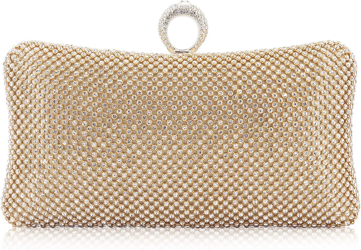 Dexmay Rhinestone Clutch Purse with Crystal Clasp Evening Handbag for Bridal Wedding Party