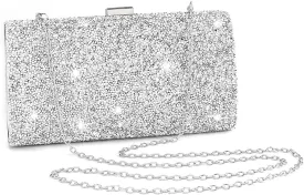 ELABEST Glitter Evening Clutch Bag Double Sided Diamond Bag Crossbody Purse Wedding Party Bag for Women