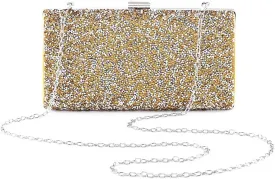 ELABEST Glitter Evening Clutch Bag Single Sided Diamond Bag Crossbody Purse Wedding Party Bag for Women