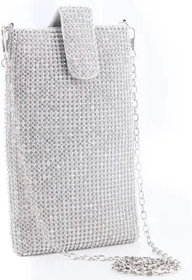 Evening Handbags Clutch Purses for Women Metal mesh Small Crossbody Bag Cell Phone Purse Wallet