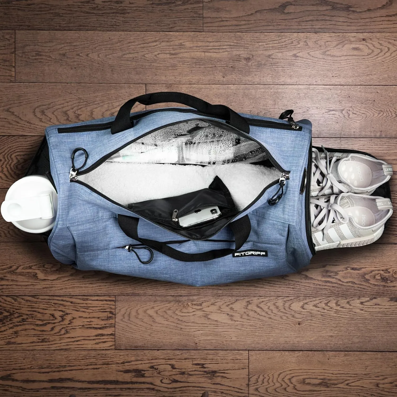Fitgriff Gym Bag for Men & Women with Shoe & Wet Compartment - Duffle Bag for Travel, Sports, Fitness & Workout