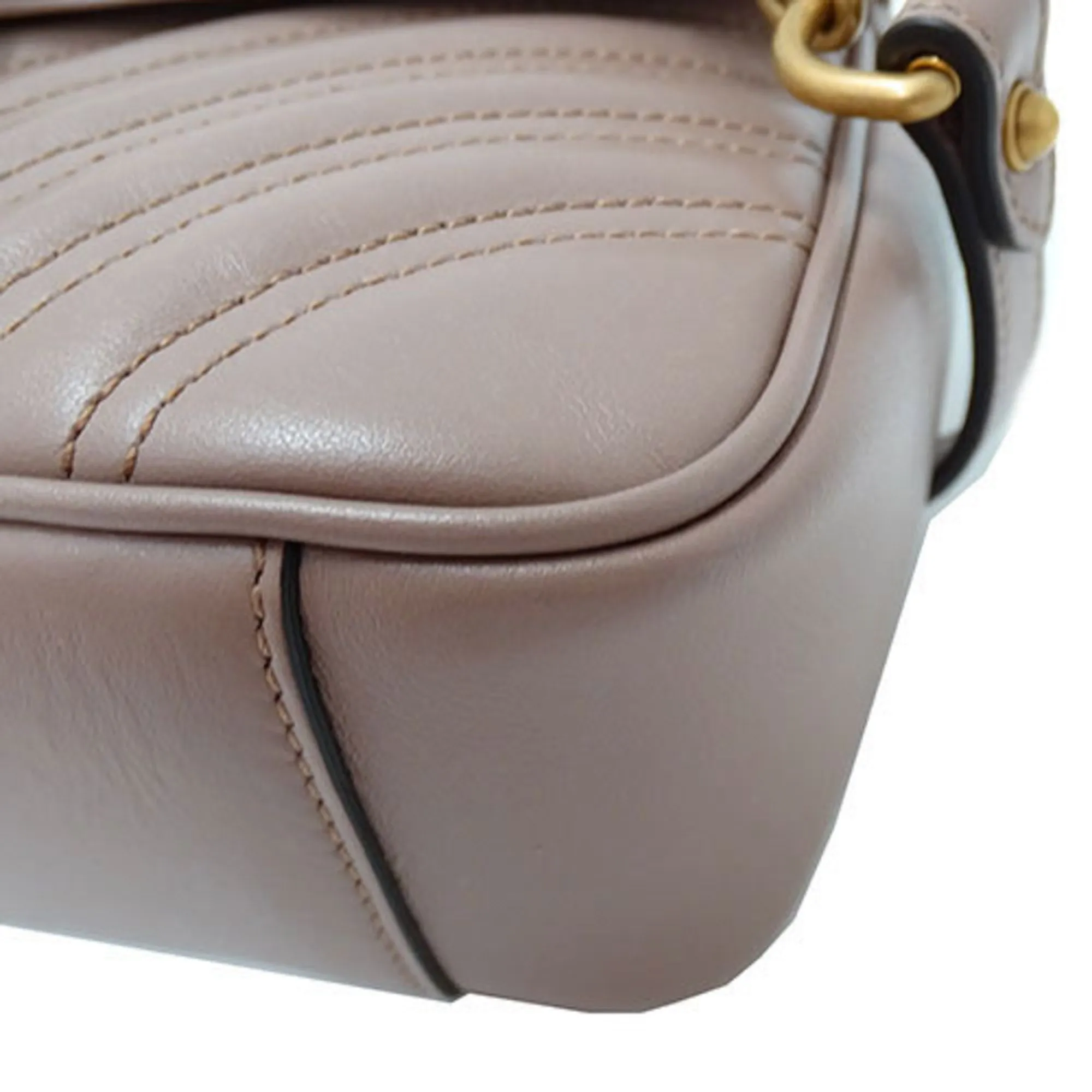 Gucci Bag ladies shoulder leather GG Marmont dusty pink 443497