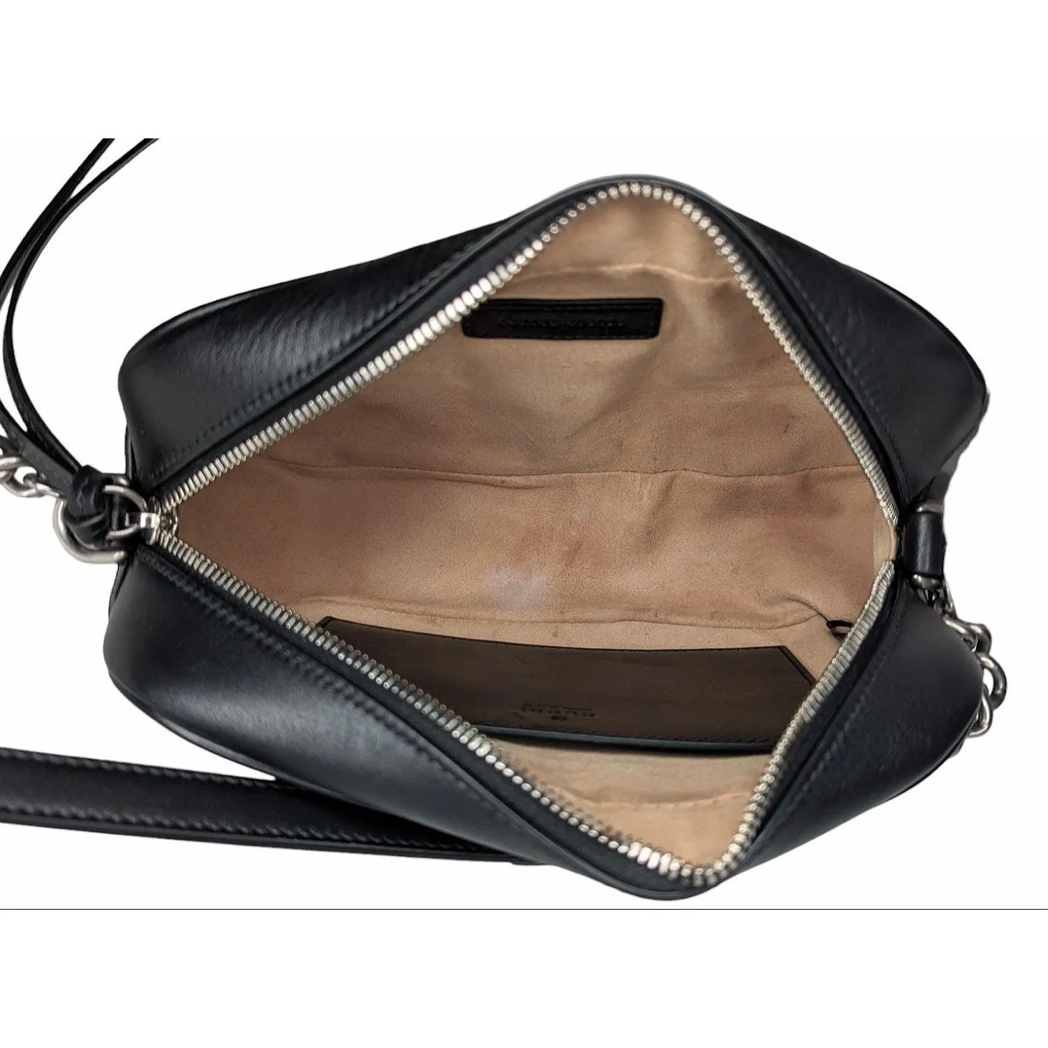 Gucci Black Small Aria Marmont Crossbody Matelasse Camera Bag