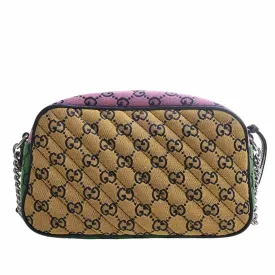 GUCCI GG Marmont Canvas Leather Chain Shoulder Bag 447632 Multicolor Women's