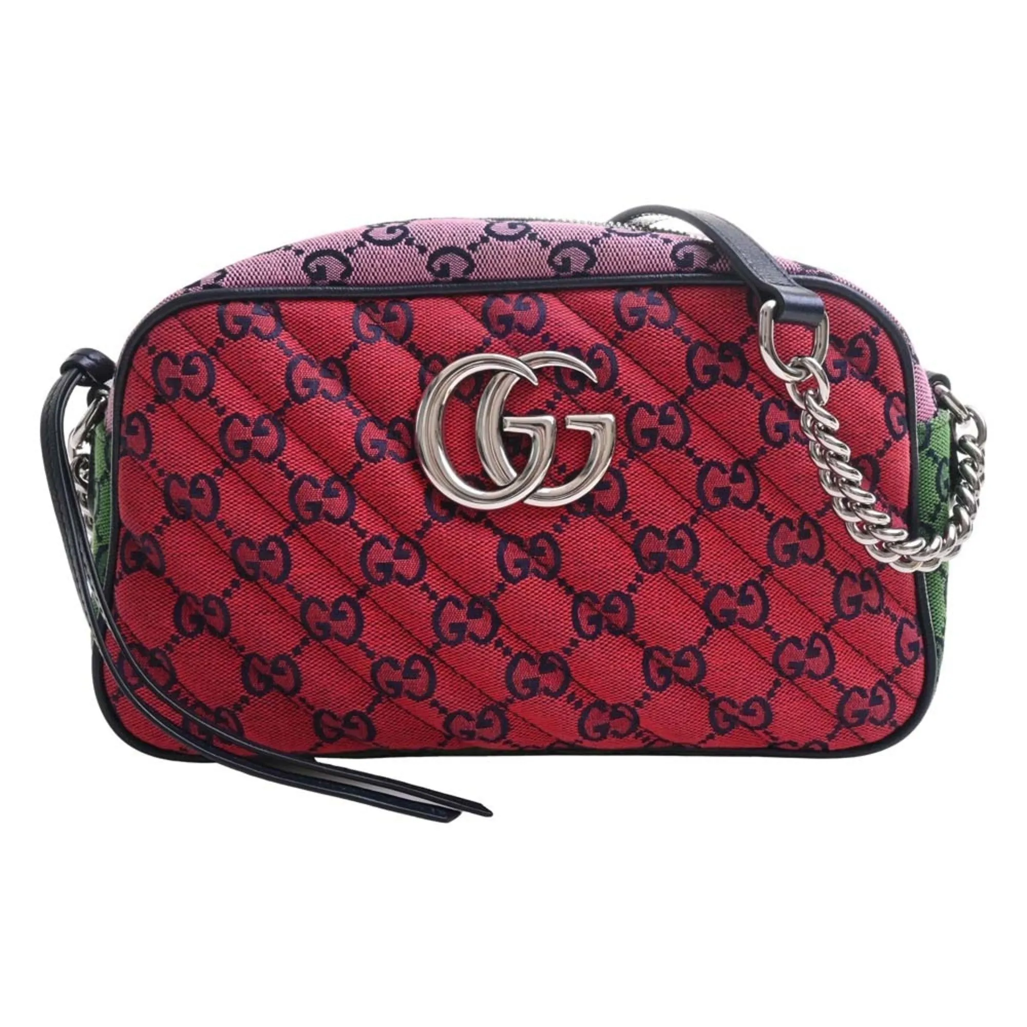 GUCCI GG Marmont Canvas Leather Chain Shoulder Bag 447632 Multicolor Women's