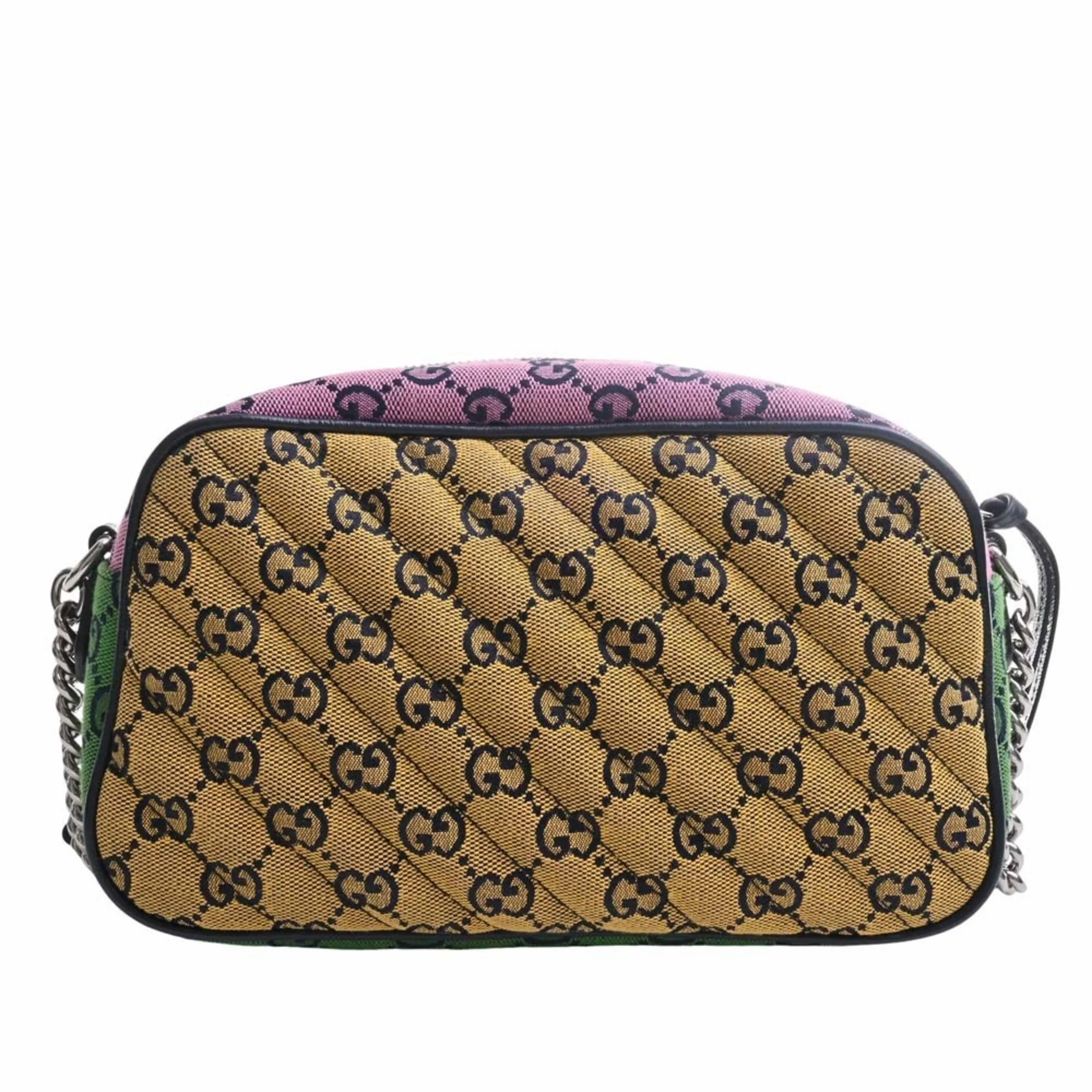 GUCCI GG Marmont Canvas Leather Chain Shoulder Bag 447632 Multicolor Women's