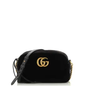 GUCCI GG Marmont Shoulder Bag Matelasse Velvet Small