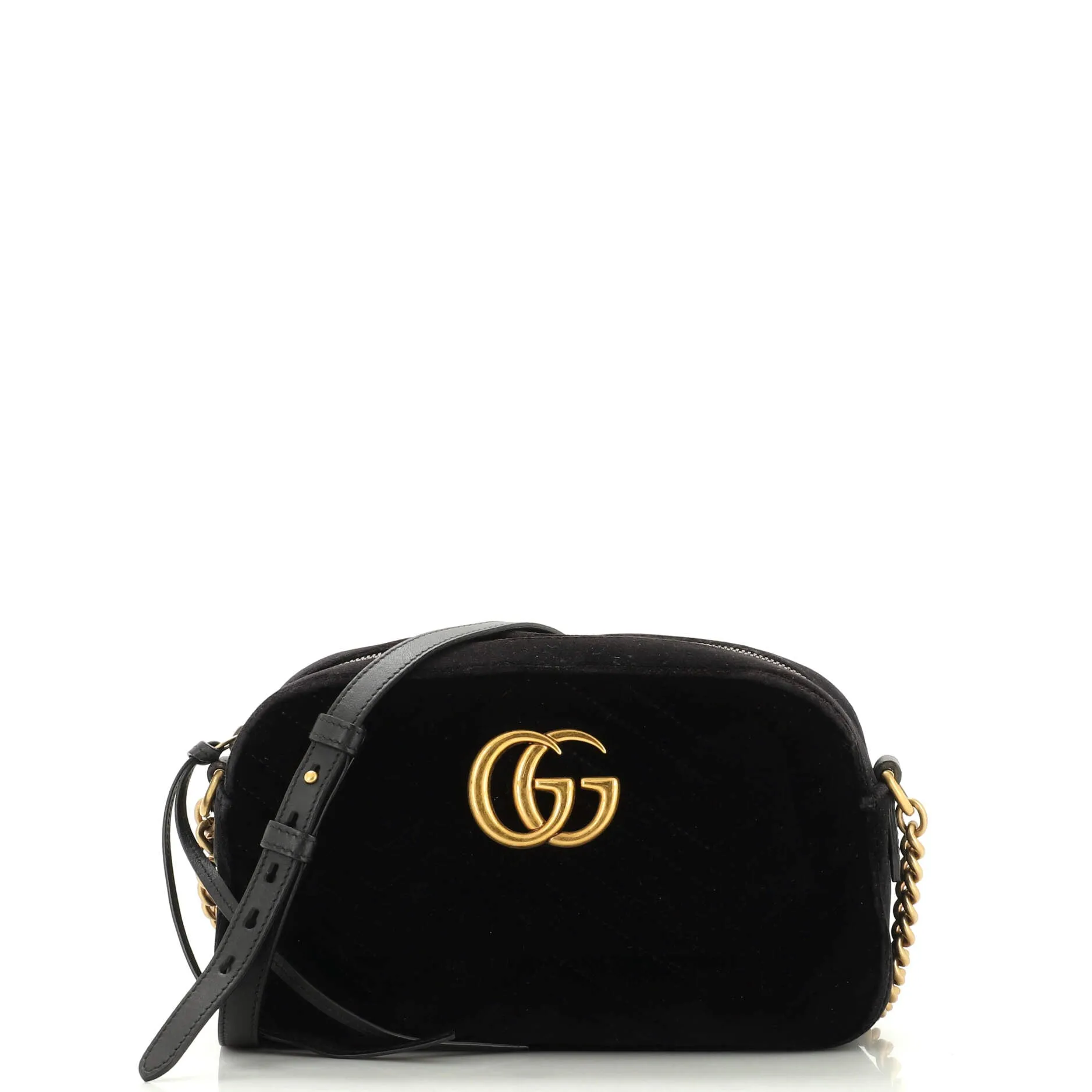 GUCCI GG Marmont Shoulder Bag Matelasse Velvet Small