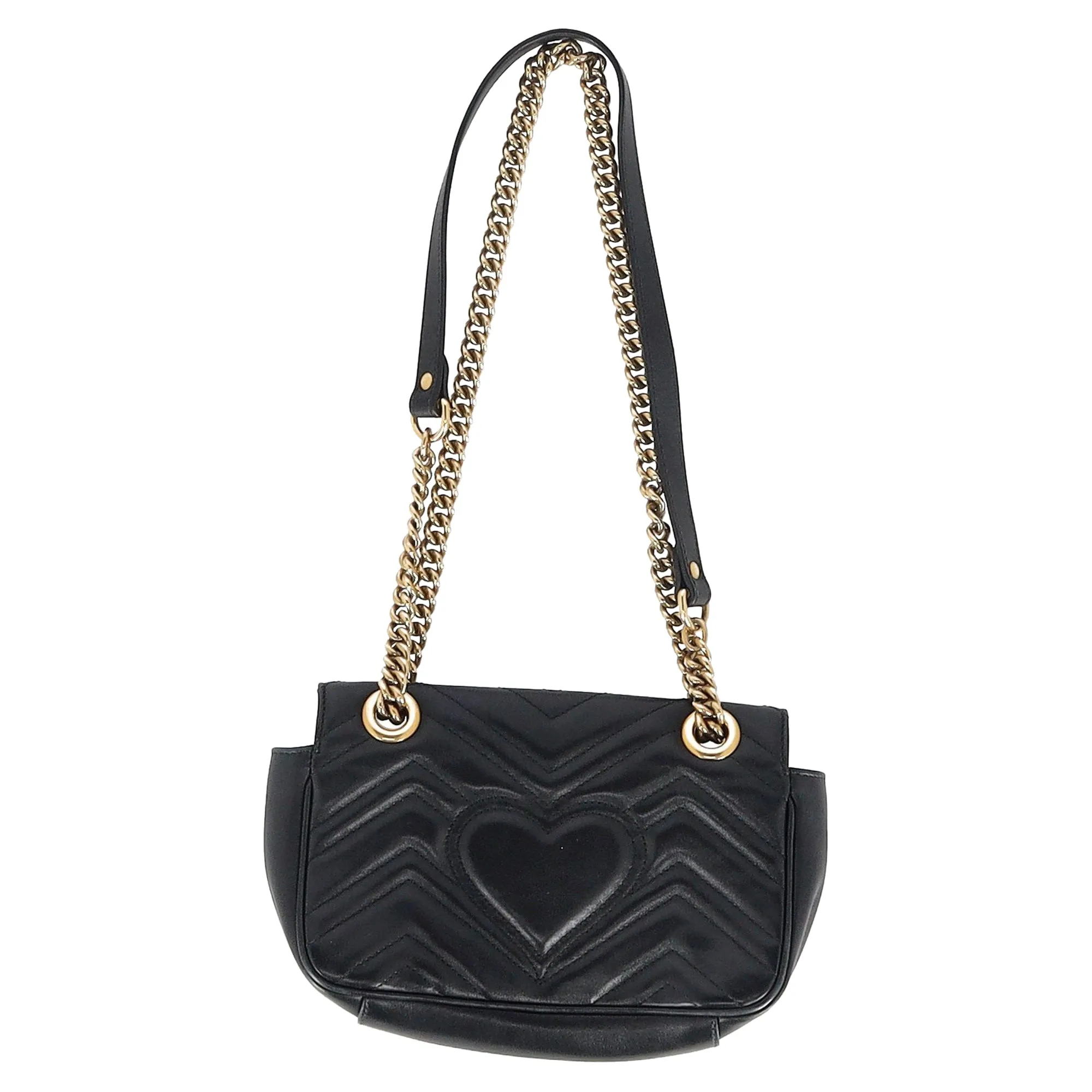Gucci Marmont Shoulder Bag in Black Leather