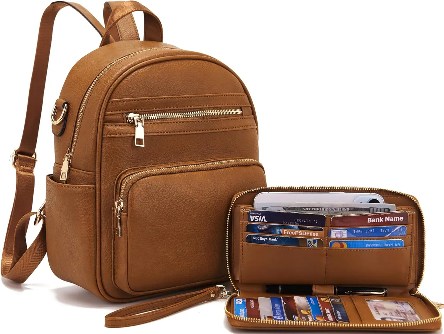 Idesort Small Backpack Purse for Women Girls Cute Backpacks Purse set with Wallet Convertible Shoulder bag