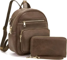 Idesort Small Backpack Purse for Women Girls Cute Backpacks Purse set with Wallet Convertible Shoulder bag