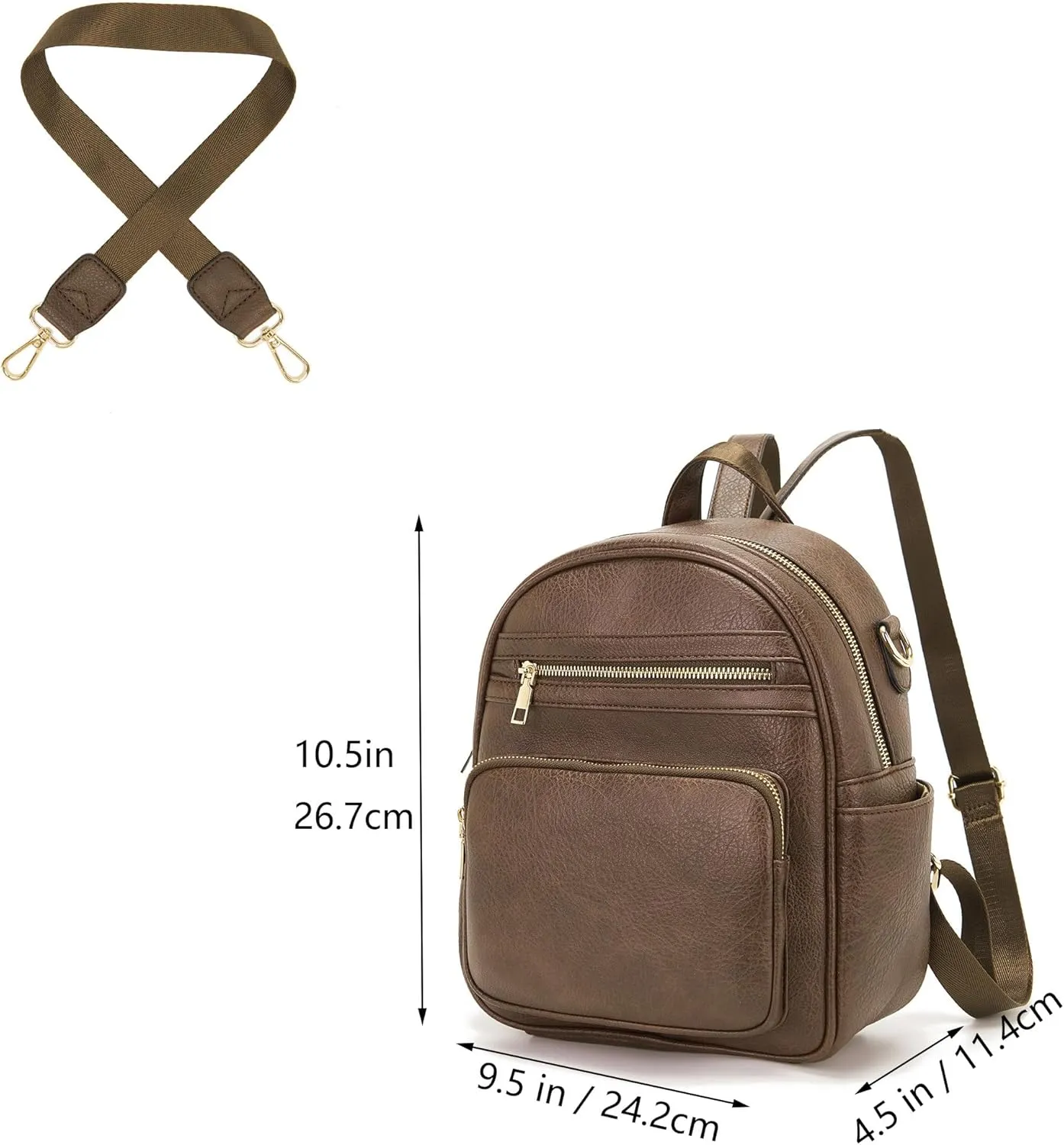 Idesort Small Backpack Purse for Women Girls Cute Backpacks Purse set with Wallet Convertible Shoulder bag