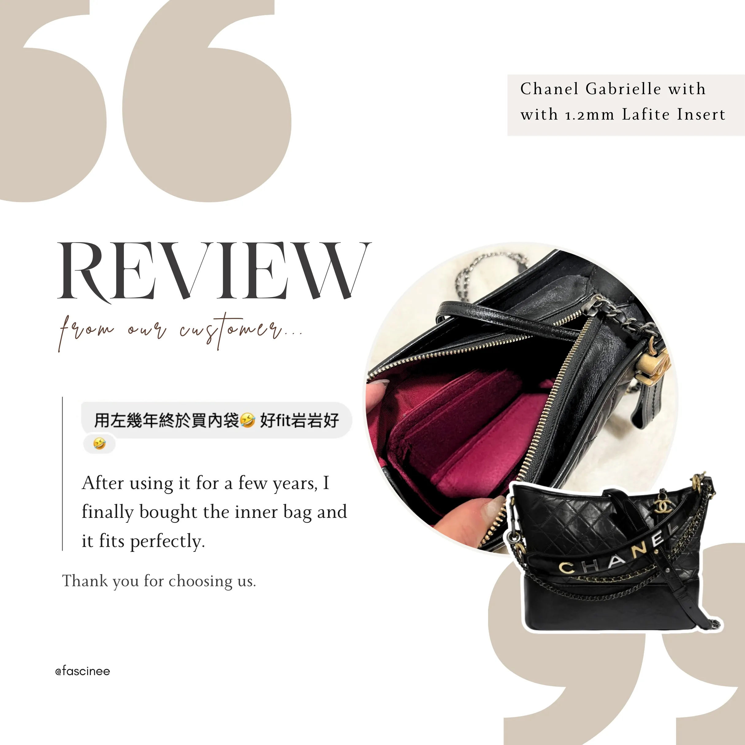 Inner Bag Organizer - Chanel Gabrielle Hobo Series | 5 sizes