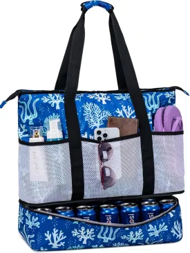 JIANYA Beach Bag XL Women Waterproof Beach Tote Pool Bags with Cooler Sandproof Beach Essentials for Beach Vacation Travel