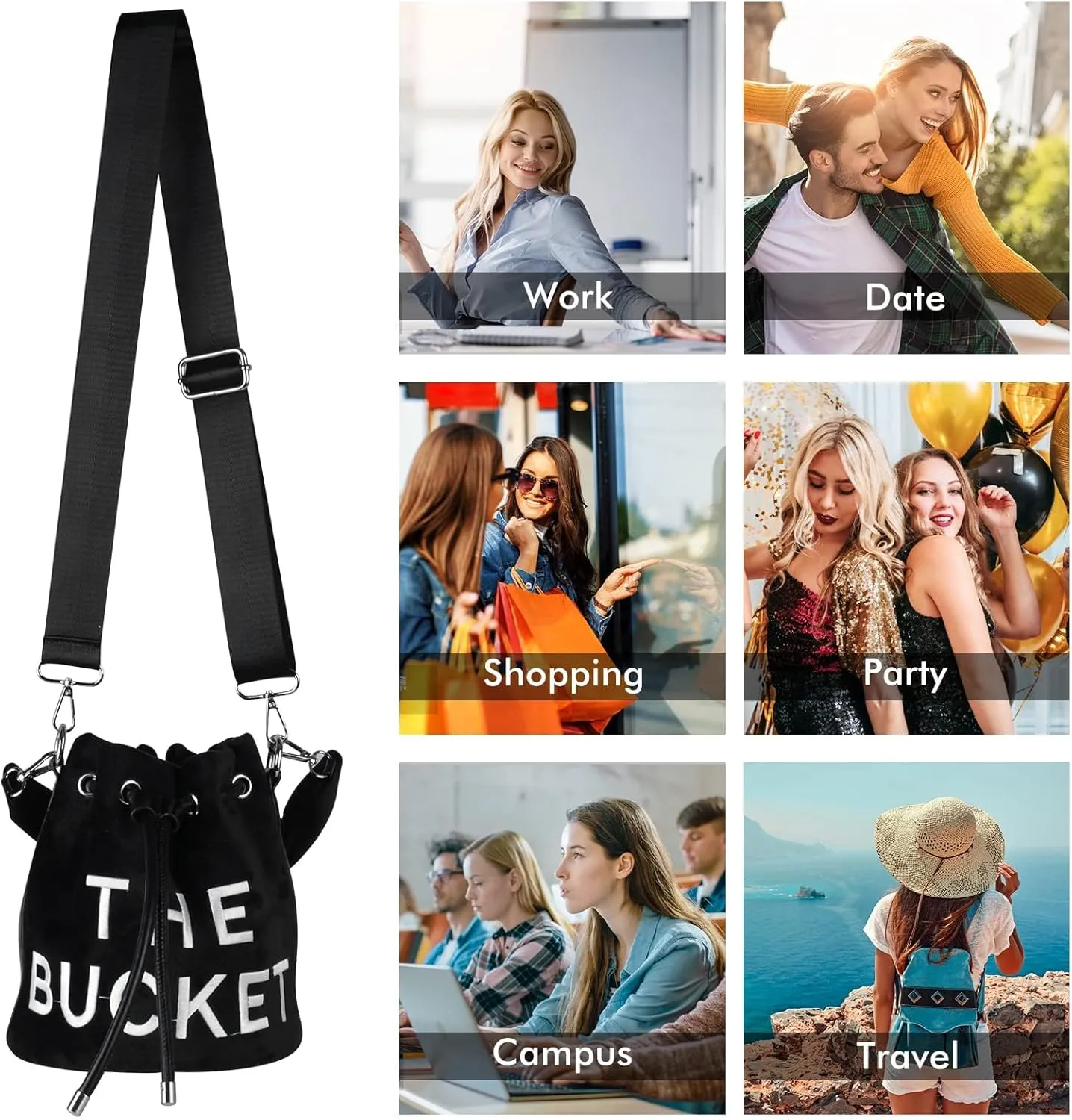 JQAliMOVV Mini Crossbody Bucket Bags for Women Trendy Velvet Bucket Purse Hobo Drawstring Handbags
