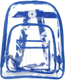 K-Cliffs Large Transparent Backpack Clear Heavy Duty School Bag Durable Student Bookbag See Through Vinyl Daypack Workbag