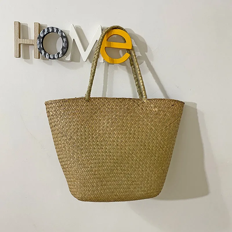 Large Capacity Rattan Straw Woven Tote Bag
