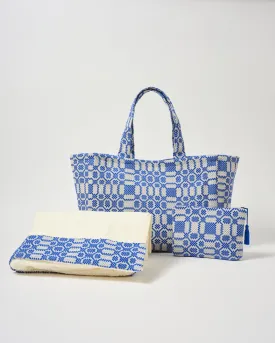 Lecce Beach Tote and Towel Set, Blue
