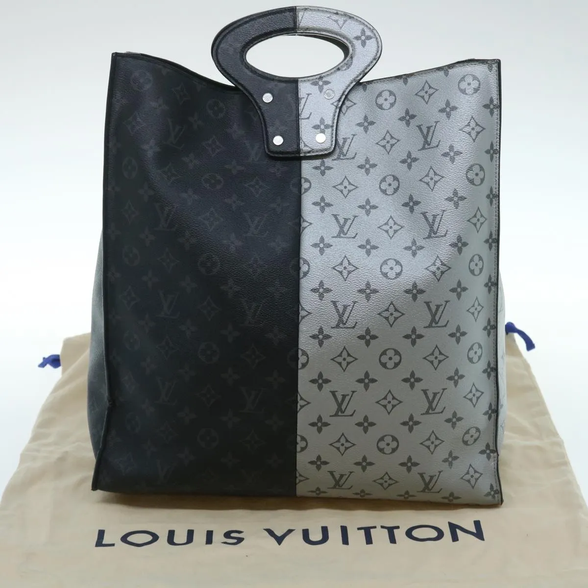 LOUIS VUITTON Monogram Eclipse Split Pacific Tote Bag M43816 LV Auth 34728A