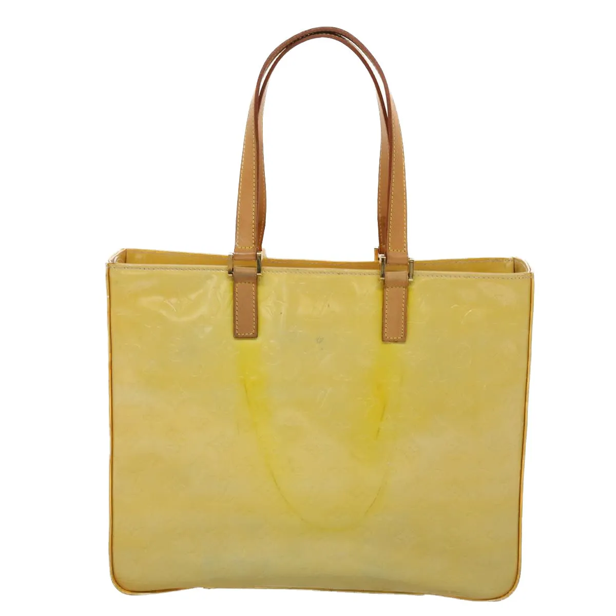 LOUIS VUITTON Monogram Vernis Columbus Tote Bag Gris M91028 LV Auth ki3067