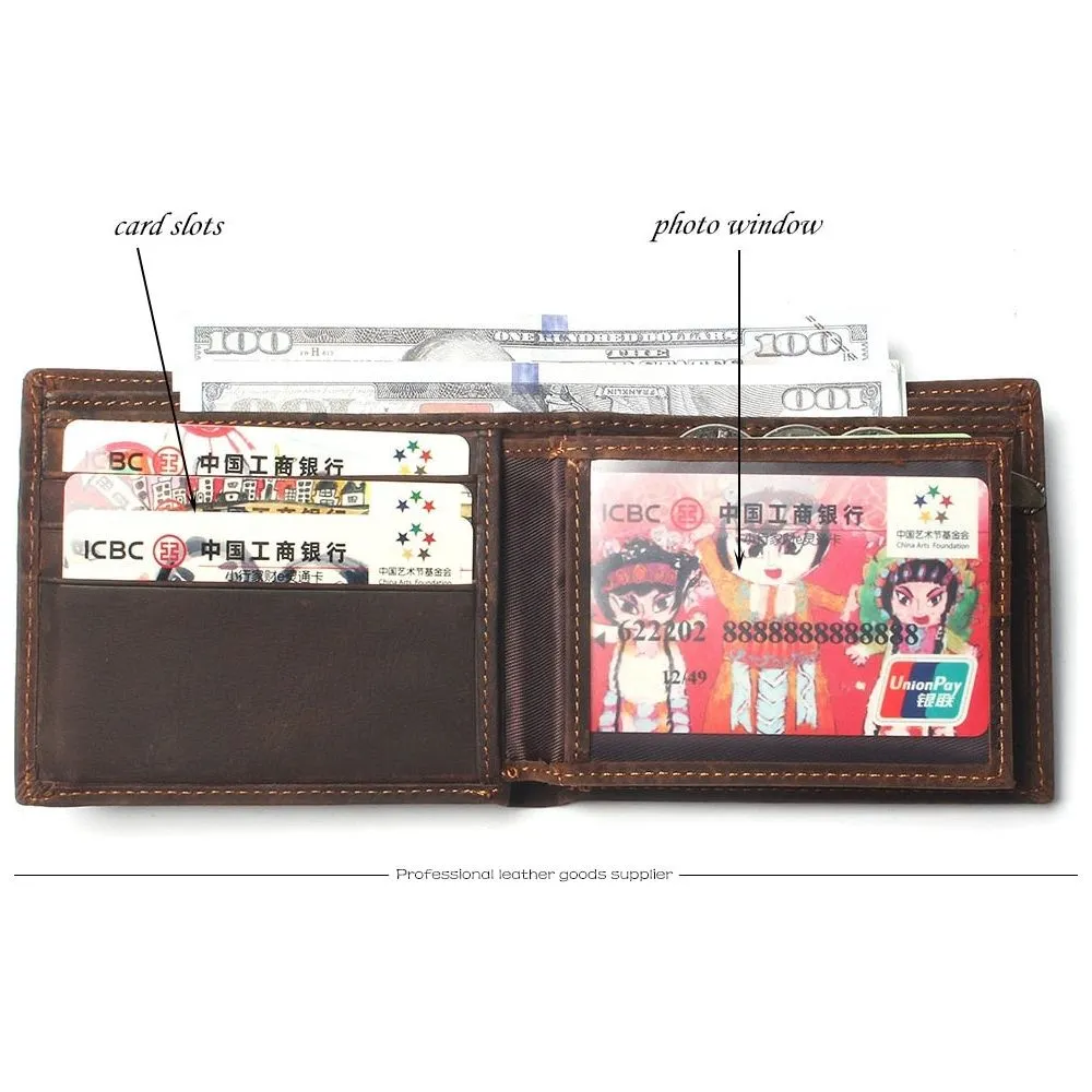 Luxury CrocHead Leather Wallet with Card Page