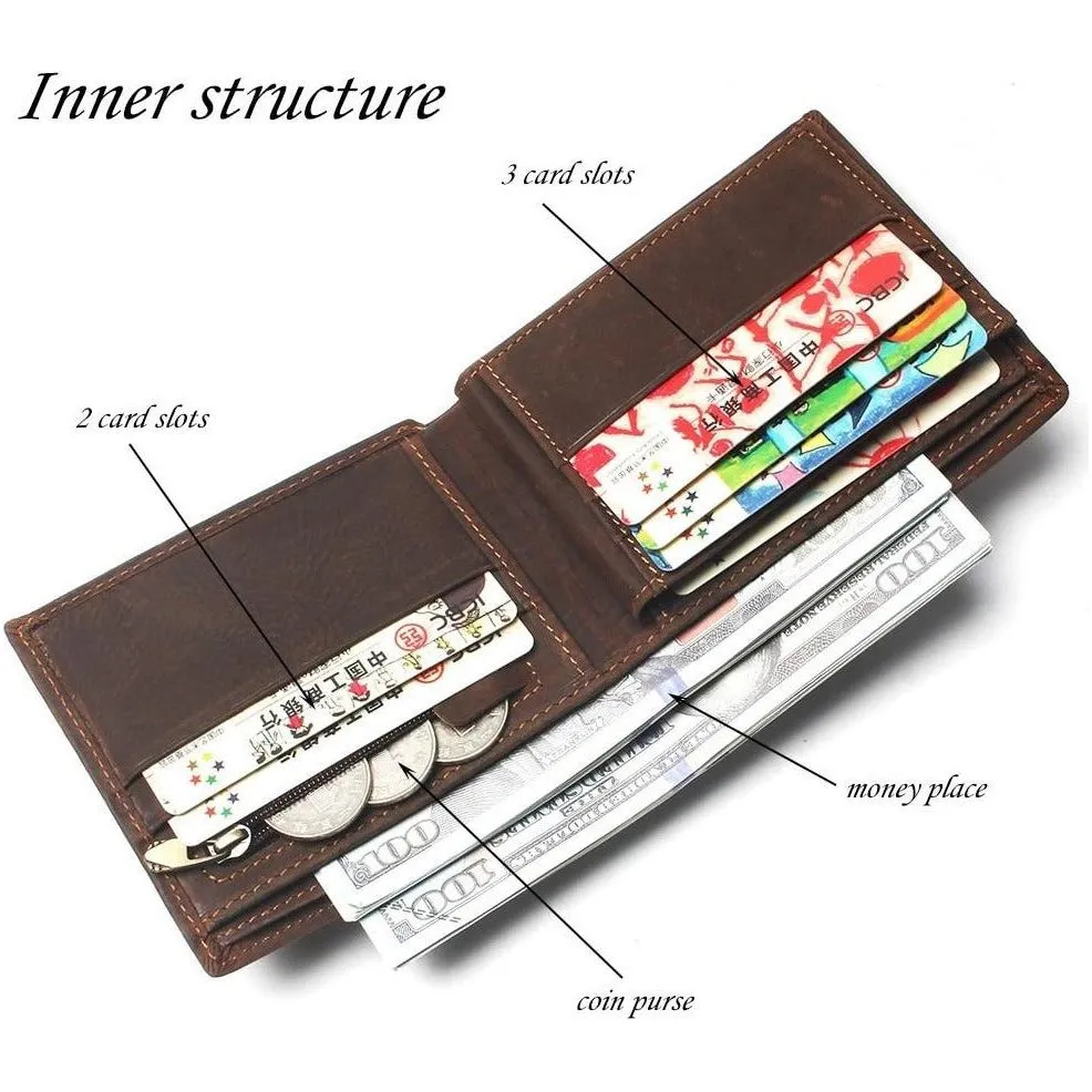 Luxury CrocHead Leather Wallet with Card Page