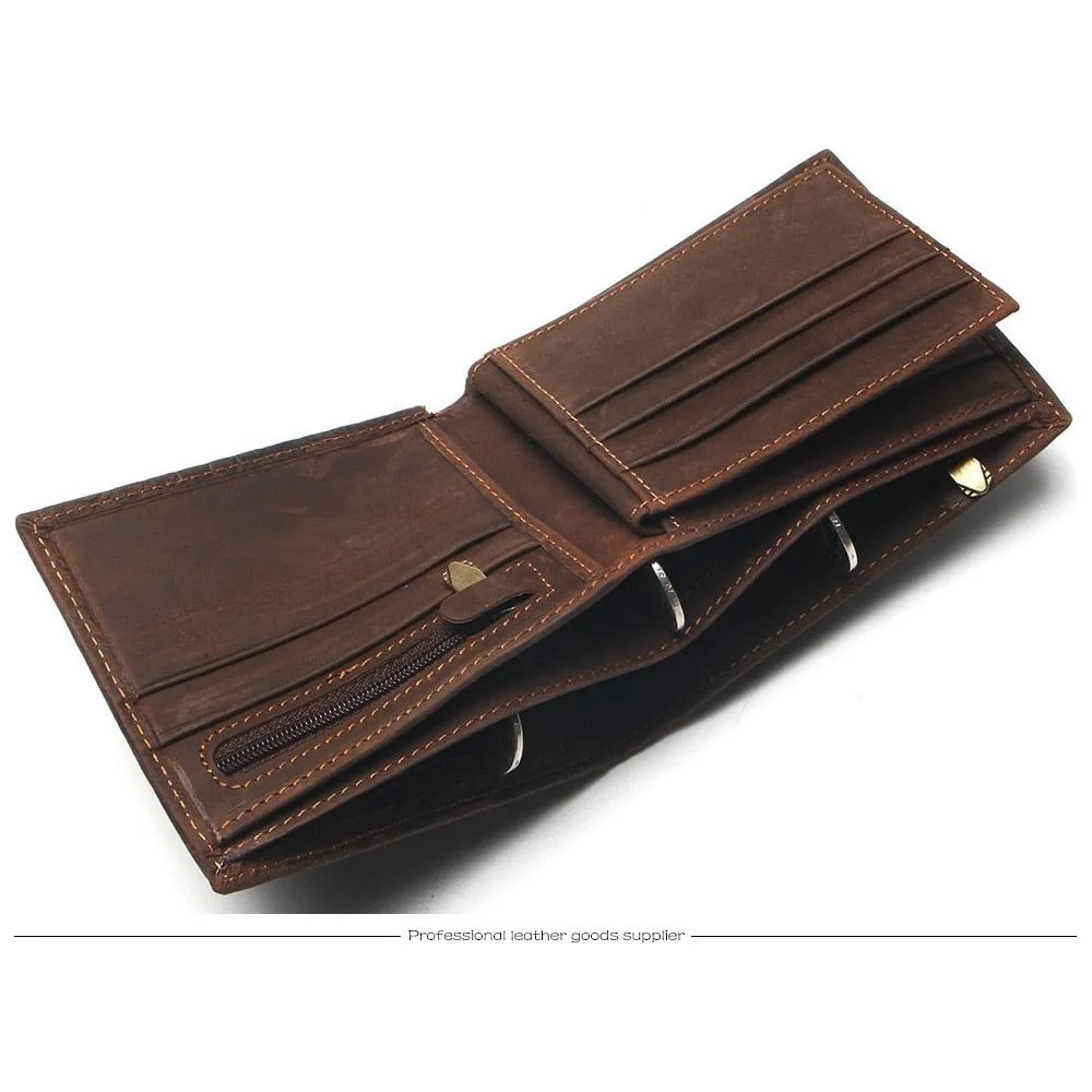 Luxury CrocHead Leather Wallet with Card Page