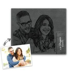 Men's Bifold Short Custom Photo Wallet Black