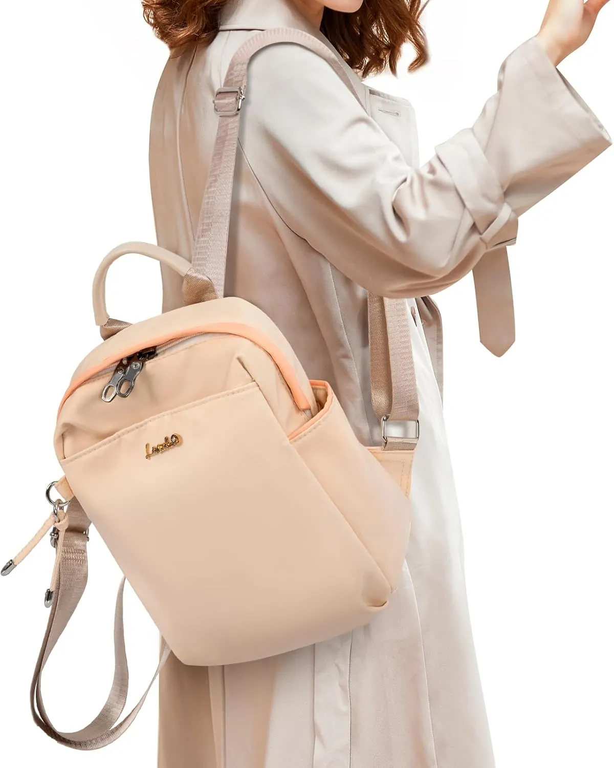 Mini Backpack, Small Lightweight Travel Purse, Waterproof Daily Backpack Purses, Orange