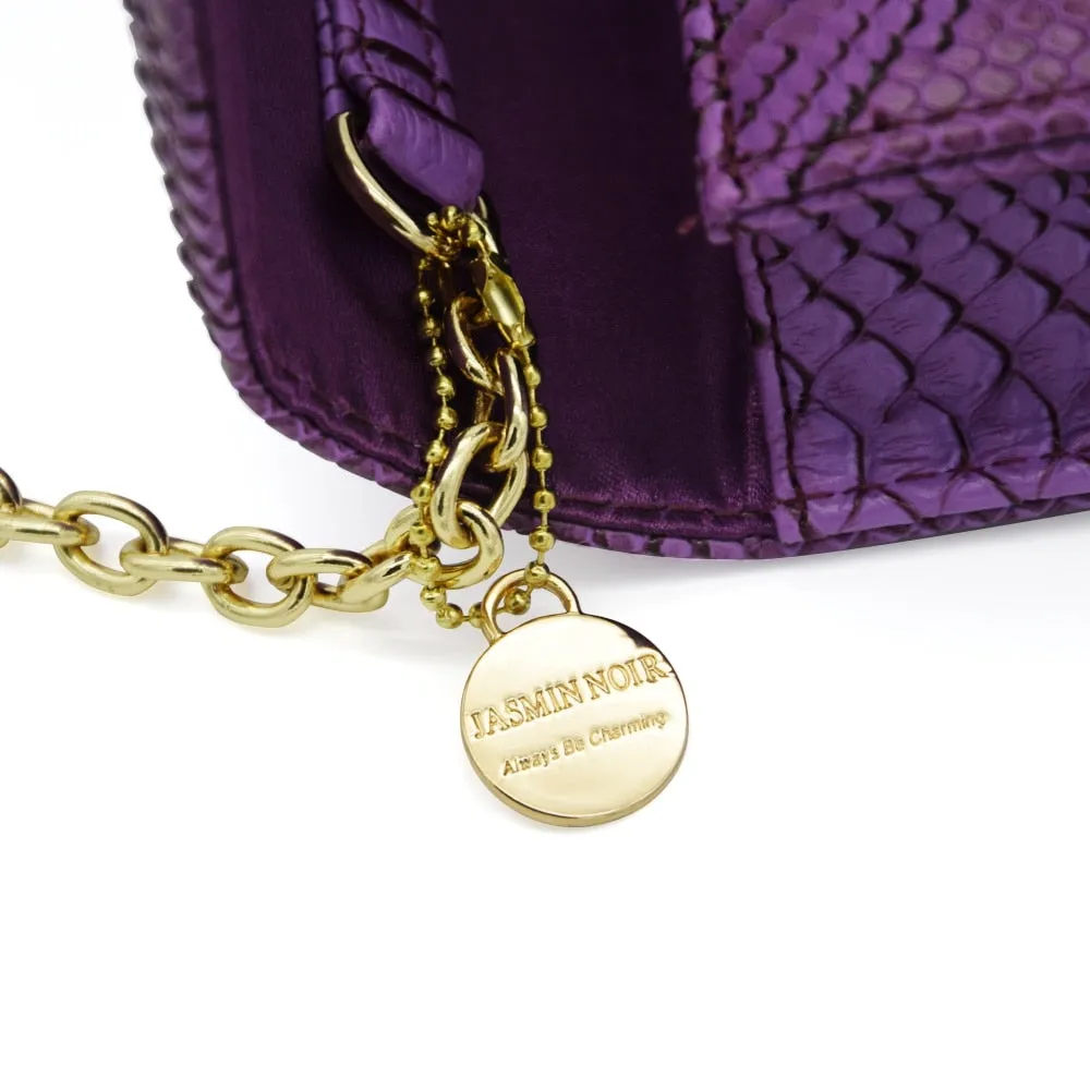 New Design Women Cross Body Bag PU Leather Chain Shoulder Bag Serpentine Pattern Small Messenger Bag Flap With Silver Color