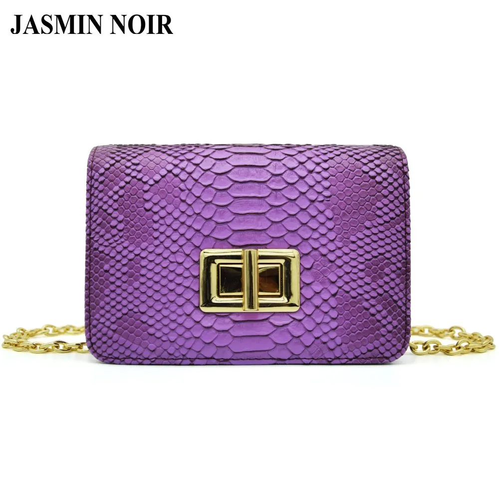 New Design Women Cross Body Bag PU Leather Chain Shoulder Bag Serpentine Pattern Small Messenger Bag Flap With Silver Color