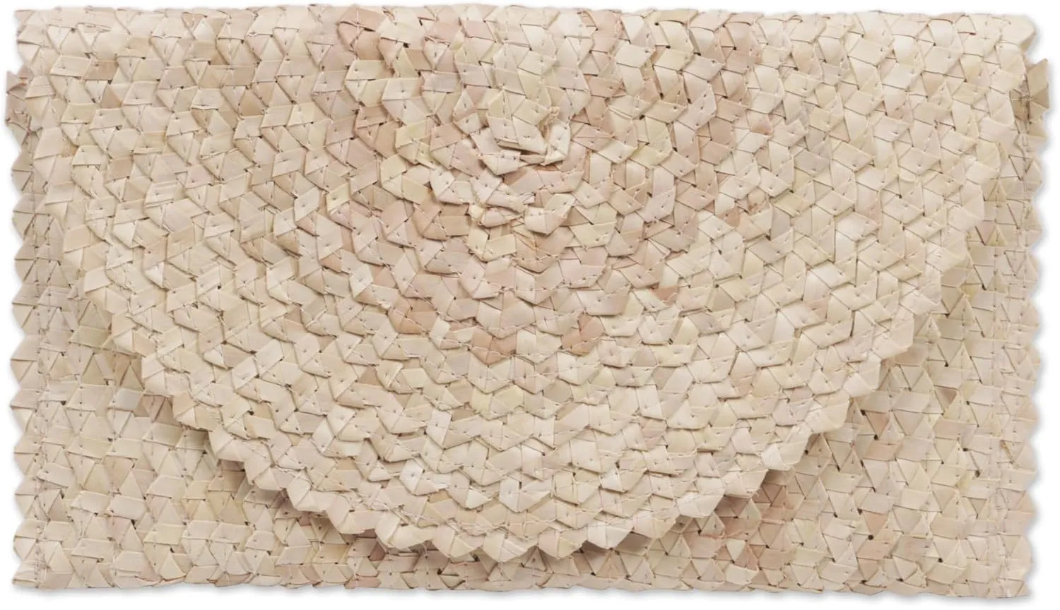 NOVICA Artisan Handmade Palm Leaf Clutch Handbag Ivory from Java Natural Fiber Evening Indonesia Woven 'Trance in Ivory'
