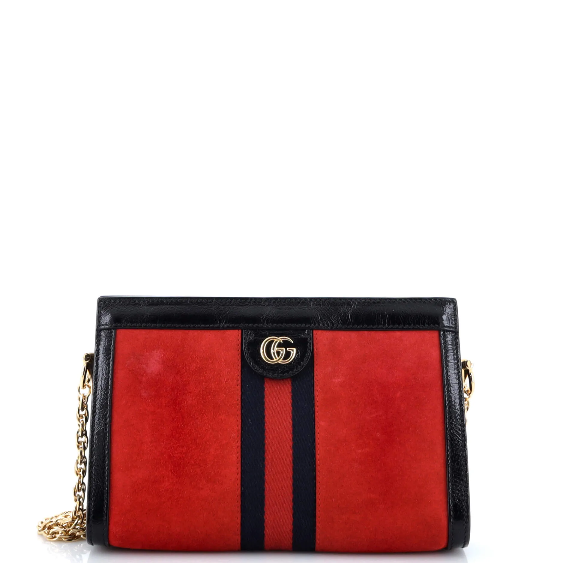 Ophidia Chain Shoulder Bag Suede Small