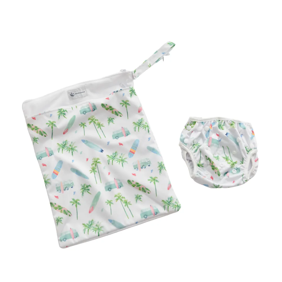 Reusable Swim Nappy & Wet Bag (Chasing Waves)