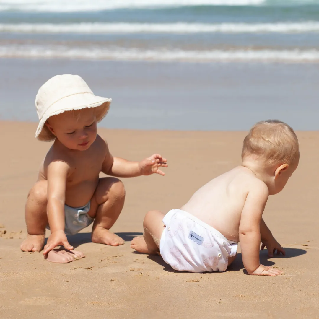 Reusable Swim Nappy & Wet Bag (Sea Shells)