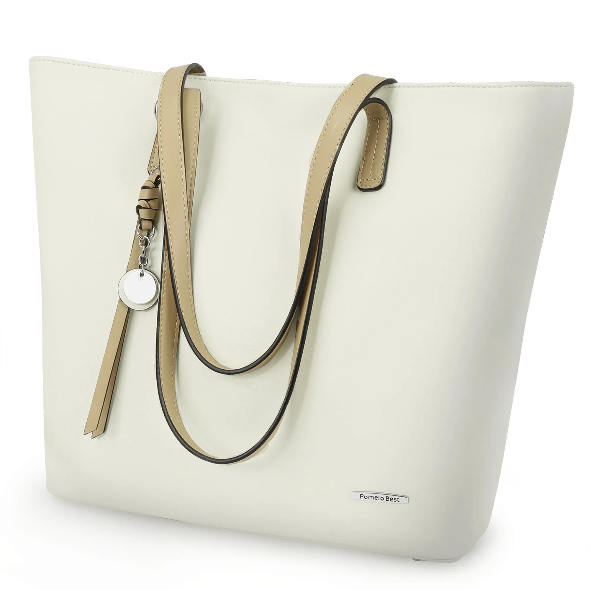 Soft Faux Leather Tote for Women with Large Zipper Compartment