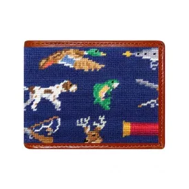 Southern Sportsman Pattern Needlepoint Bi-Fold Wallet