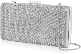 Sparkly Rhinestone Clutch for Bridal Glitter Metal Clasp Purse Formal Party and Wedding Evening Bag For Women