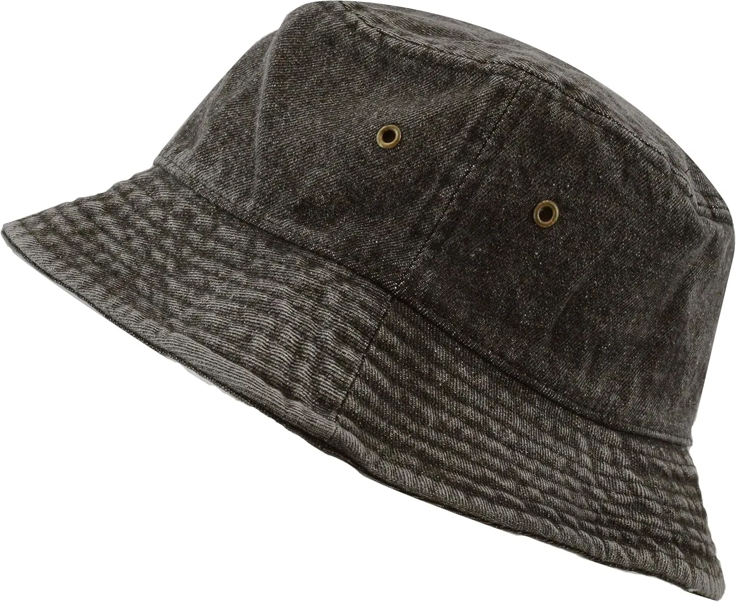 The Hat Depot Bucket Hat - Unisex 100% Cotton & Denim UPF 50 Packable Summer Travel Beach Sun Hat