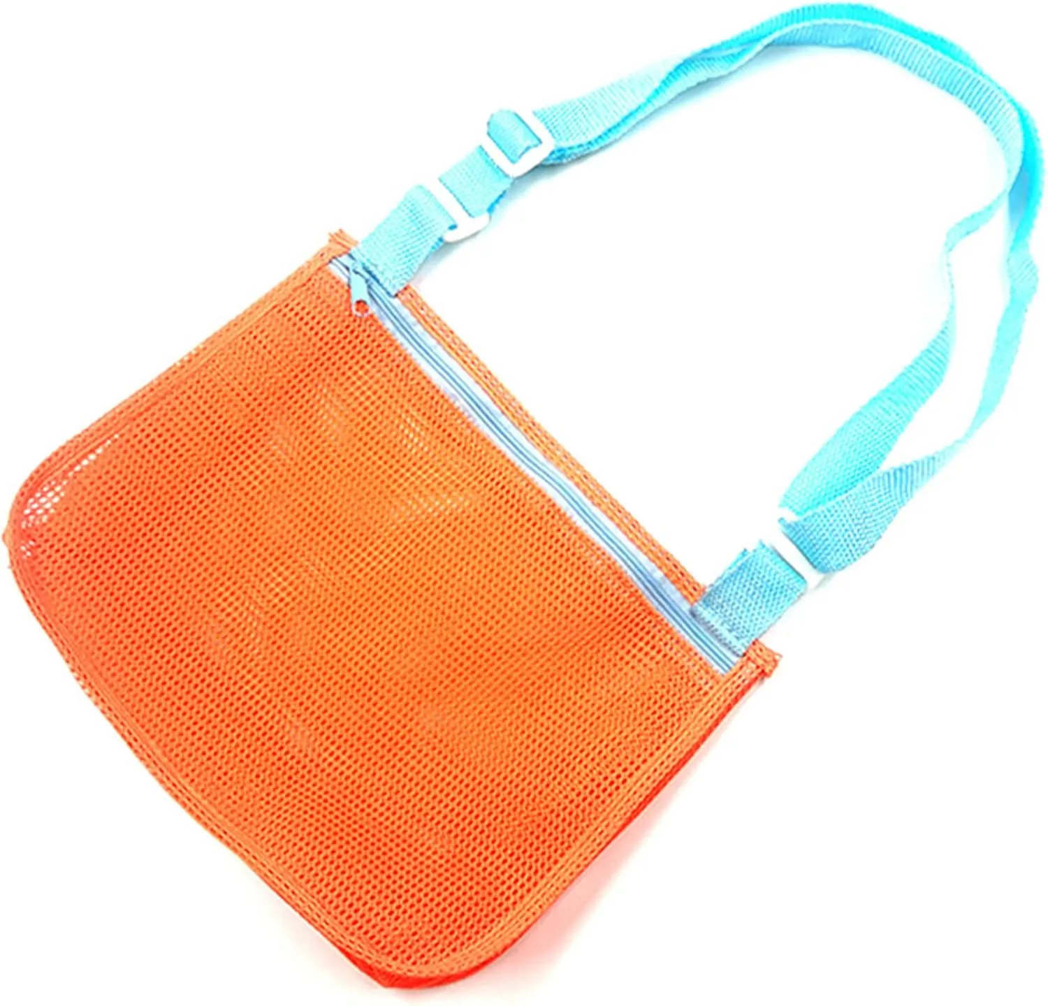 UTTPLL Colorful Mesh Beach Bag Adjustable Kids Quick Dry Net Tote for Seashell Collecting Sand Toy Swimming Accessories