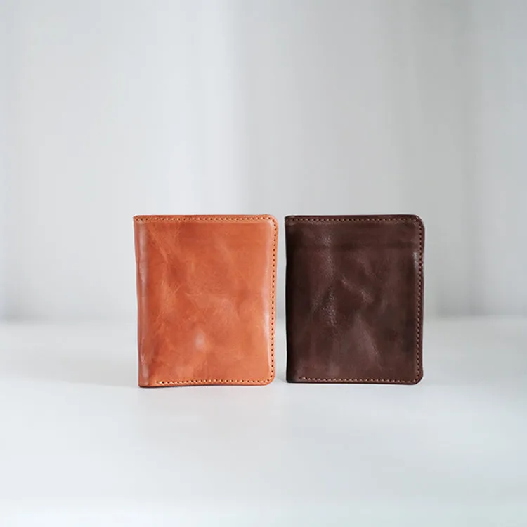 Vintage Ladies Credit Card Wallet Brown Short Leather Wallet For Women