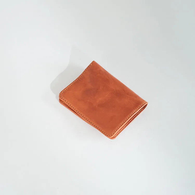 Vintage Ladies Credit Card Wallet Brown Short Leather Wallet For Women