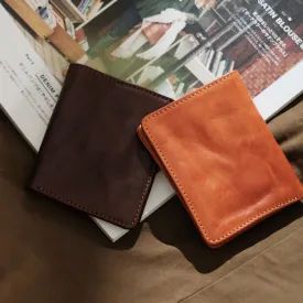 Vintage Ladies Credit Card Wallet Brown Short Leather Wallet For Women
