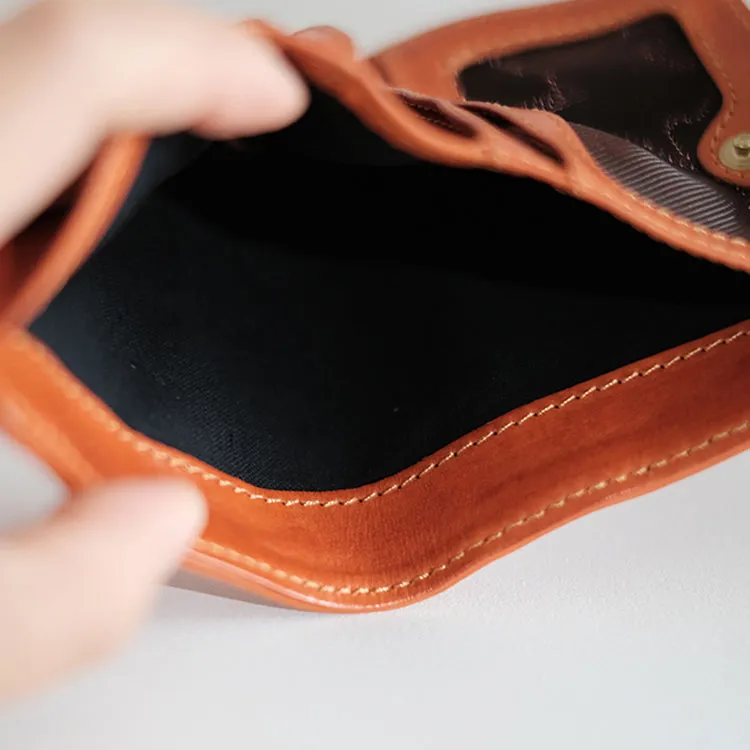 Vintage Ladies Credit Card Wallet Brown Short Leather Wallet For Women